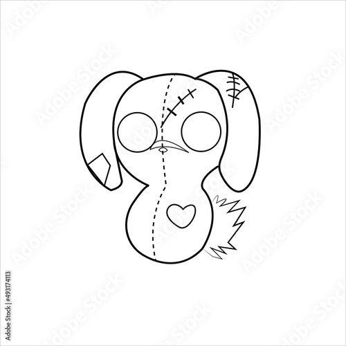 Pastel goth coloring page | creepy pastel goth coloring coloring page  for kids and adults |  illustration of a cartoon dog