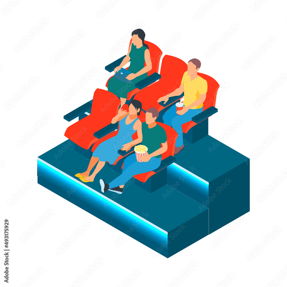Obraz premium Cinema Visitors Seats Composition
