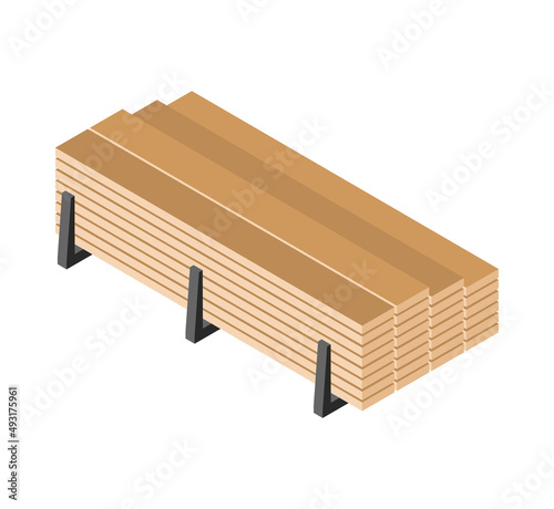 Square Logs Sawmill Composition