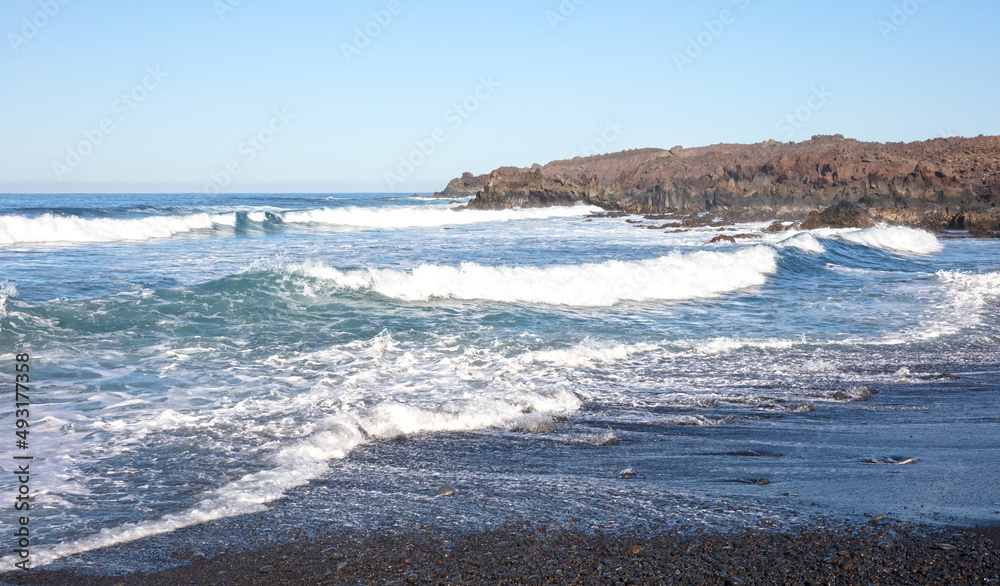 Huge waves crashing on the coast of Lanzarote Huge waves crashing on the coast of Lanzarote