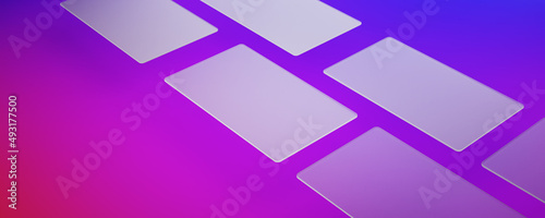 isometric frosted glass mockup 3d concept. 3d mockup template