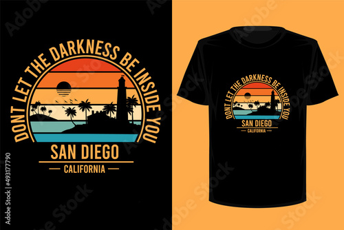 San diego california retro vintage t shirt design