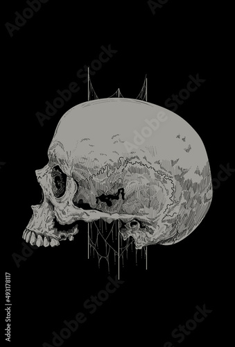 Dark art Art work Skull Demon Head human Illustration Black art