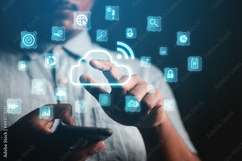 Business people show business data online in form of internet wifi cloud data system to analyze business technology. cloud business development concept
Business people show business data online in form of internet wifi cloud data system to analyze business technology. cloud business development concept