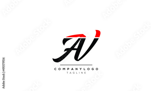 Alphabet letters Initials logo AV