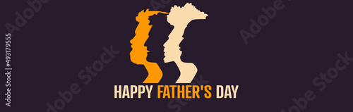 Happy Father's Day card. Flat vector illustration.	