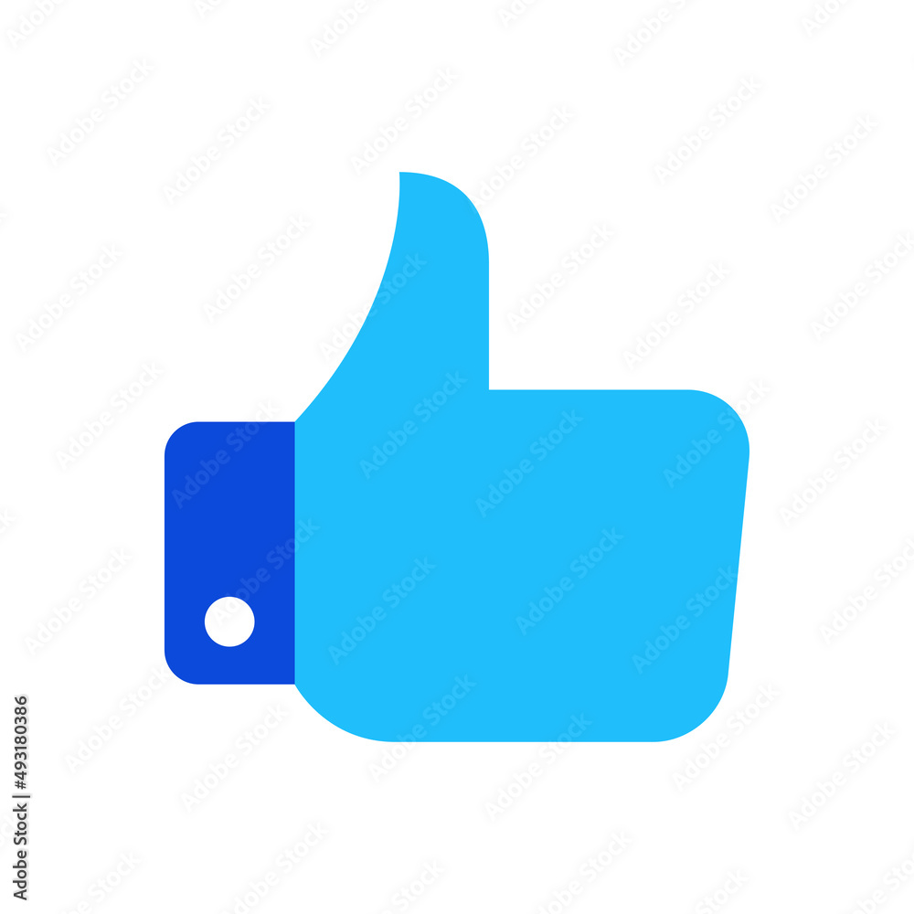 Like thumbs up icon vector graphic illustration in blue Like thumbs up icon vector graphic illustration in blue