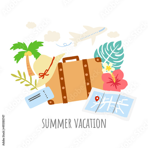 夏の旅行のイメージイラスト
