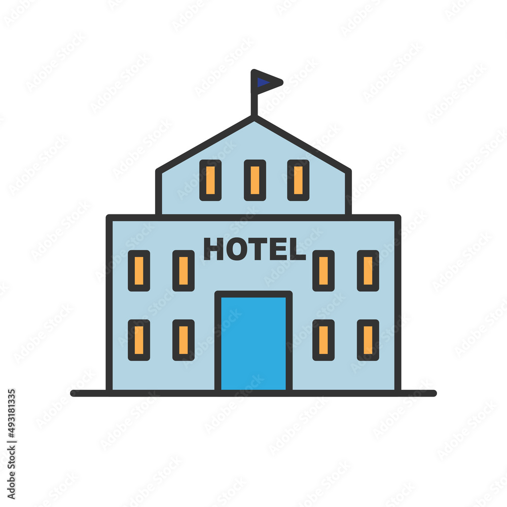 Hotel glyph icon isolated on white. EPS 10 Hotel glyph icon isolated on white. EPS 10