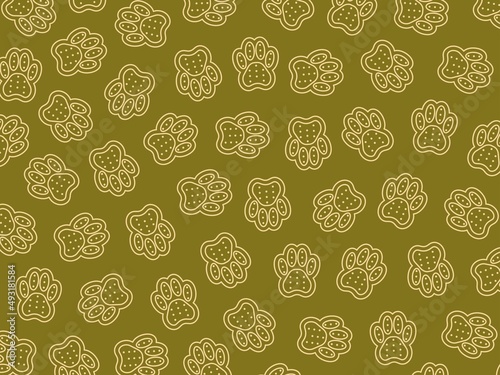 Cookies for animals. Paws. Background.