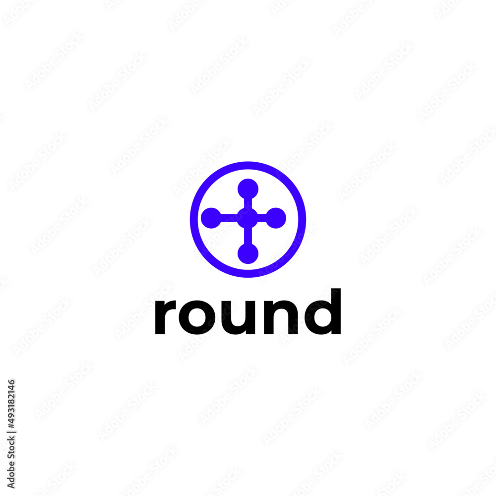 abstract dots connect logo flat abstract dots connect logo flat