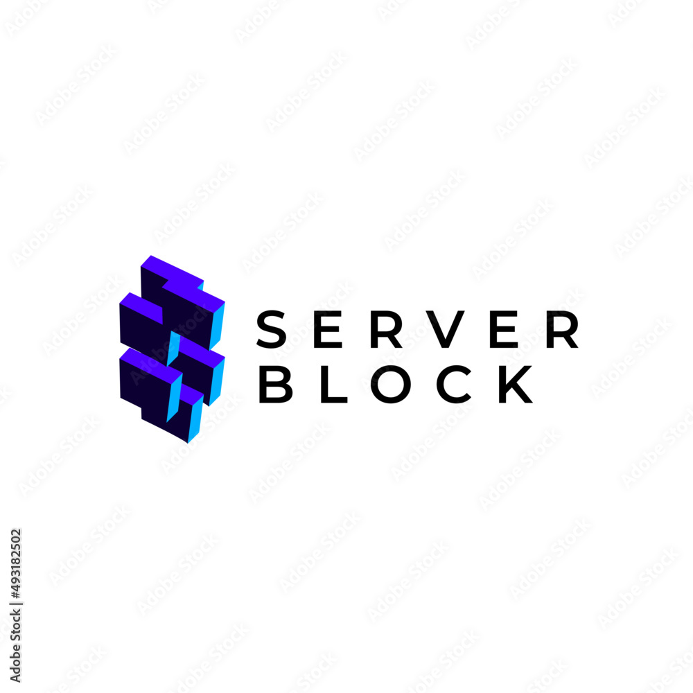 abstract block tech modern logo design abstract block tech modern logo design