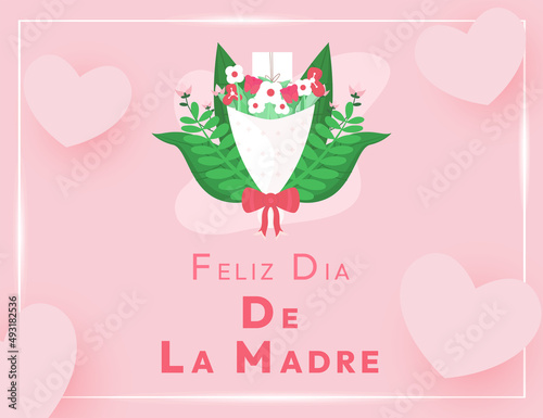 Feliz Dia De La Madre Mothers Day Vector Illustration Background Design