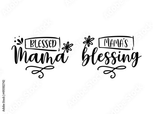 Mama baby mini vector typography love words