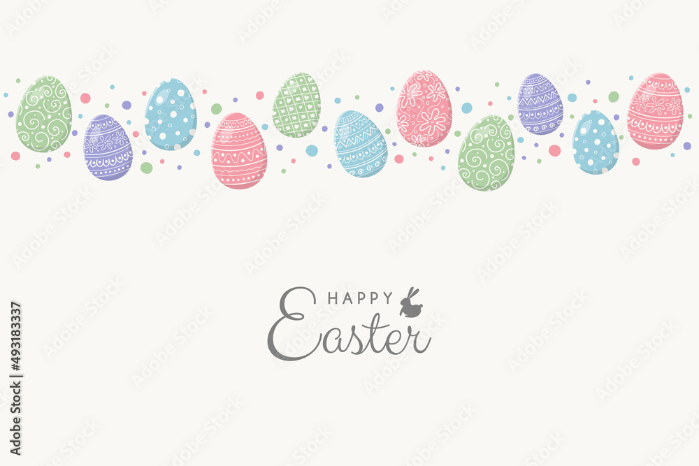 Happy Easter. Greeting card with decorative eggs on white background. Vector Happy Easter. Greeting card with decorative eggs on white background. Vector
