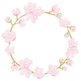 Frame of cherry blossom flowers 