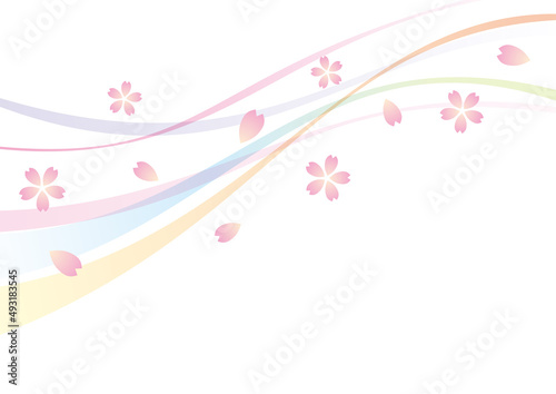 風に舞う桜の背景