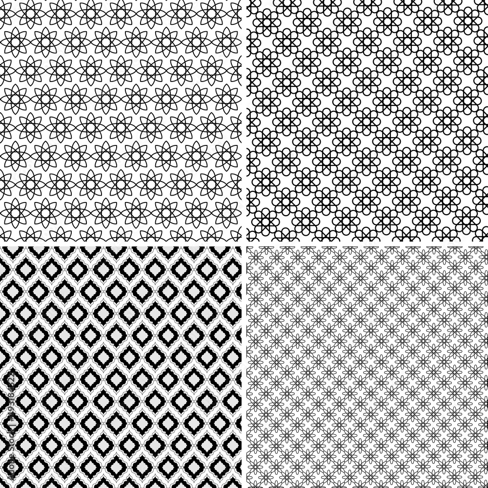 Background with seamless pattern in arabic style decorative vector.
