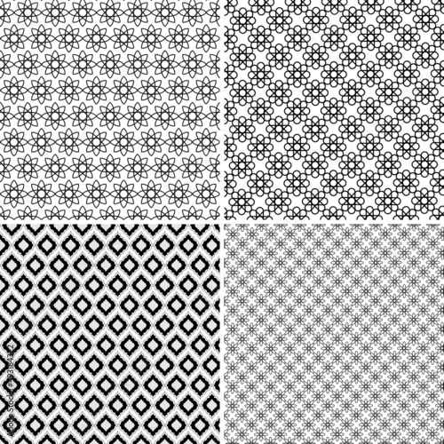 Background with seamless pattern in arabic style decorative vector.