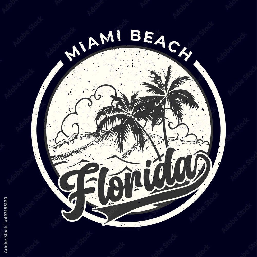 Florida miami summertime Royalty Free Vector Image