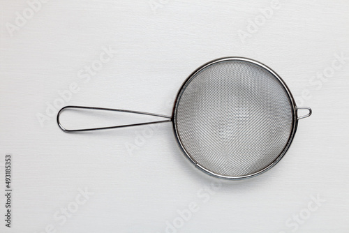  Stainless Steel Tea Strainer Sieve With Handle White Background