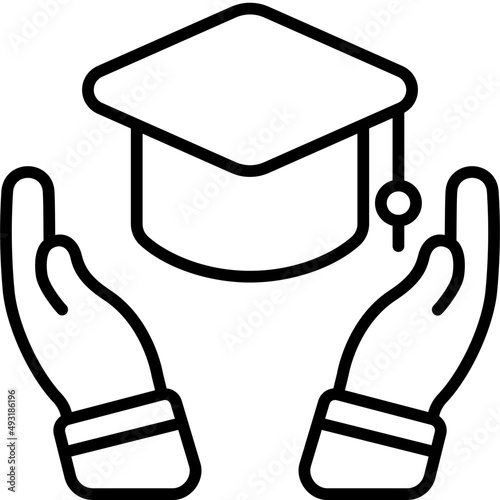 mortarboard outline icon