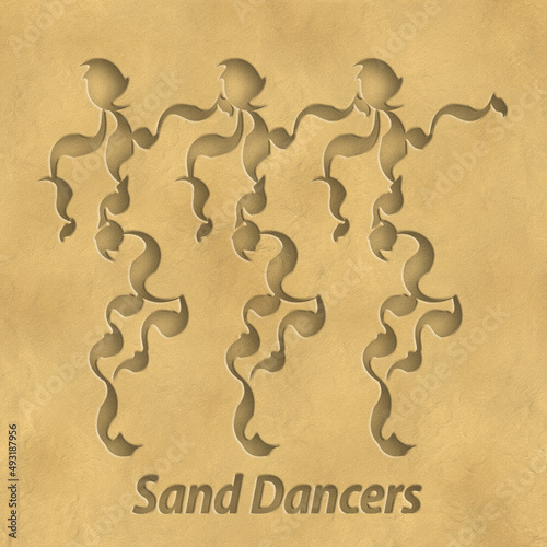Three 3D Happy Sand Dancers.