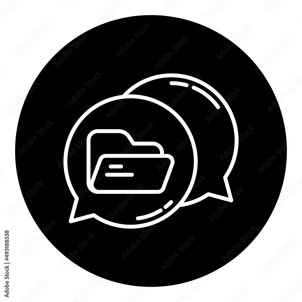 open folder and chat bubble open folder and chat bubble
