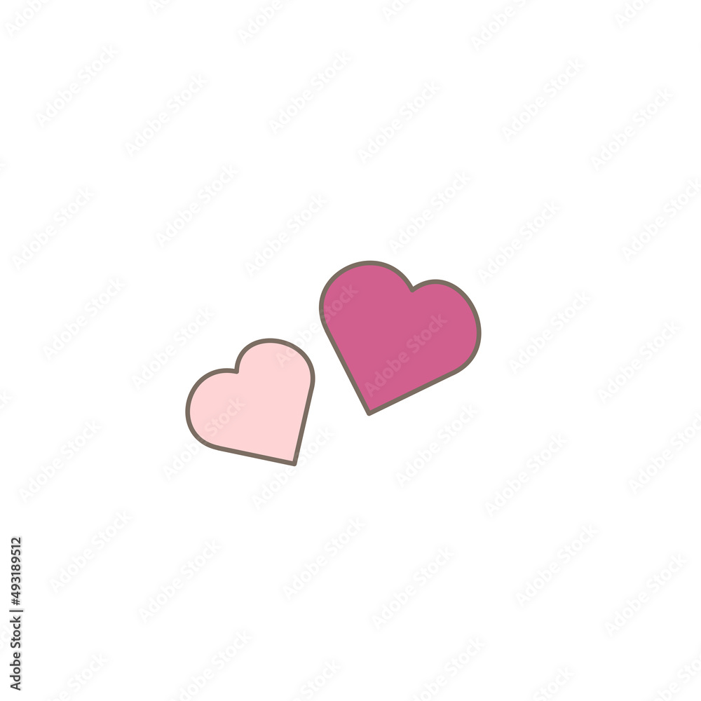 Simple heart emoji icon (with line) isolated Simple heart emoji icon (with line) isolated