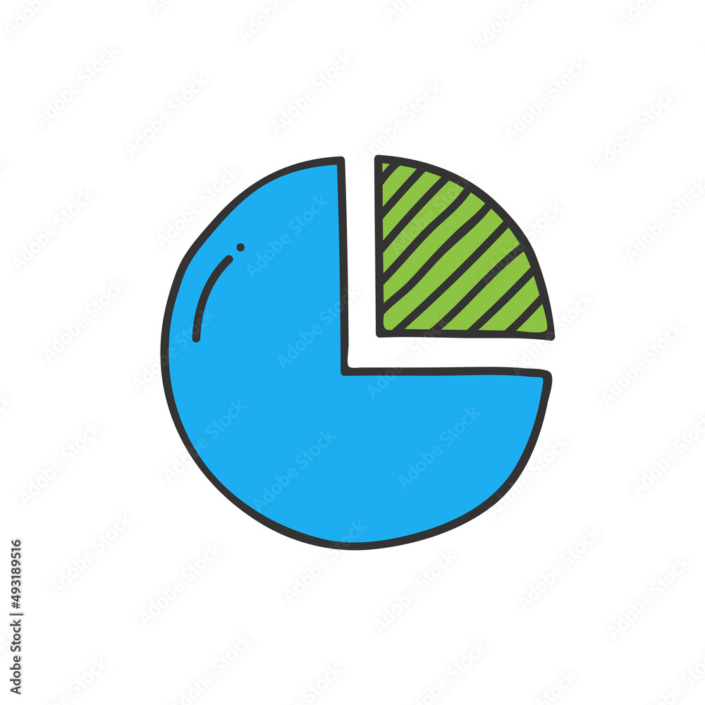 Pie Chart Icon in trendy flat style isolated on grey background. Graph symbol for your web site design, logo, app, UI.