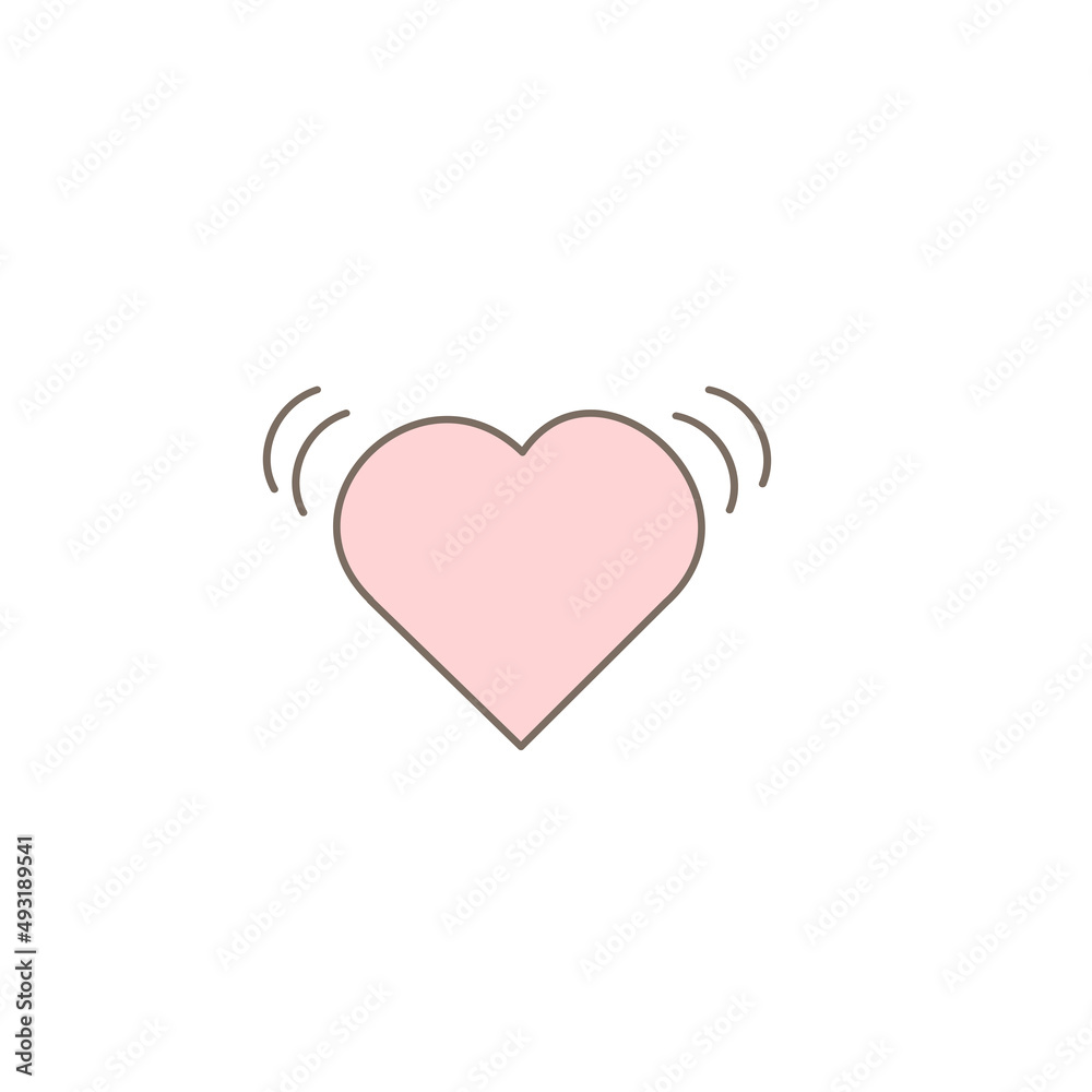 Simple heart emoji icon (with line) isolated Simple heart emoji icon (with line) isolated