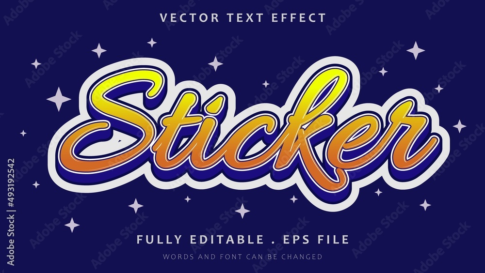 Modern Colorful Word Sticker Editable Text Effect Design Template