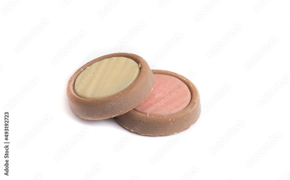 Shortbread milk biscuits on a white background. Shortbread milk biscuits on a white background.