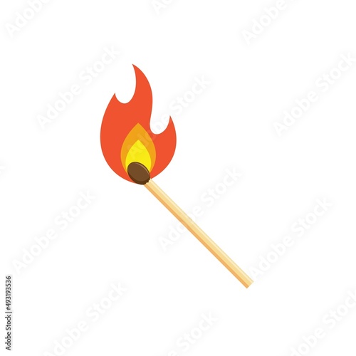 burning match icon vector illustration concept design template