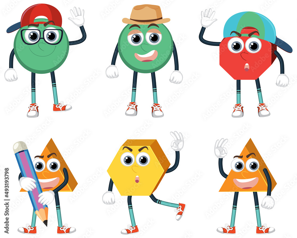 An emotion of different shapes on white background An emotion of different shapes on white background