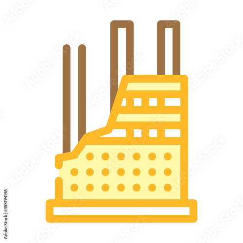 unfinished house color icon vector. unfinished house sign. isolated symbol illustration