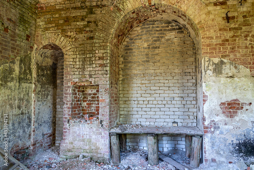 interior of an abandoned temple
