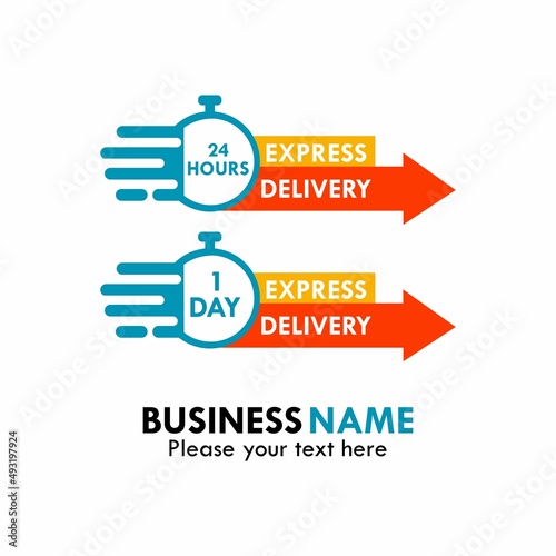 express delivery logo design template illustration. suitabel for label, brand, app, network, logistics, transportation, package photo