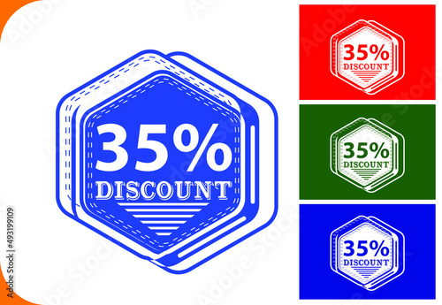 35 percent off new offer logo and icon design template