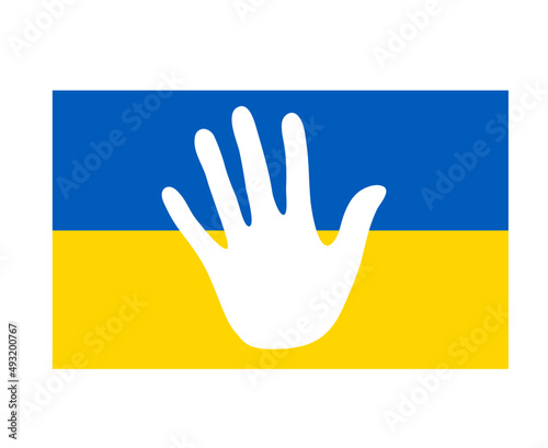 Ukraine Emblem Flag Icon And Hand Symbol National Europe Abstract Vector Design