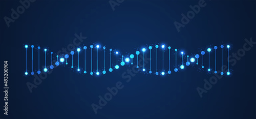 DNA. Medical science, genetic biotechnology, chemistry biology. Innovation technology concept and nano technology background