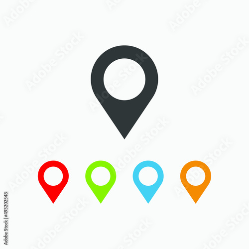 location vector icon set, map, pin, point, pin marker, map pointer symbol