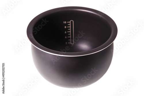 Empty cast iron cauldron from a multicooker
