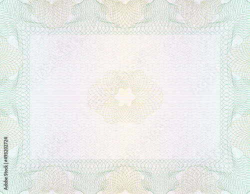 Guilloche background for certificate or diploma and currency design