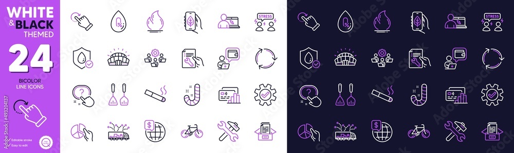 No alcohol, Teamwork and Rotation gesture line icons for website, printing. Collection of Smoking, Online education, Bicycle icons. Candy, Waterproof, Difficult stress web elements. Vector No alcohol, Teamwork and Rotation gesture line icons for website, printing. Collection of Smoking, Online education, Bicycle icons. Candy, Waterproof, Difficult stress web elements. Vector