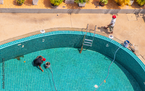 Renovation, maintenance, repair, and tiling work of a swimming pool	
