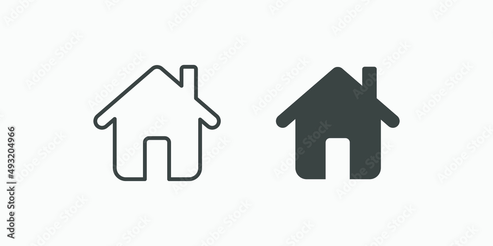 House, home icon vector set on white background. House, home icon vector set on white background.