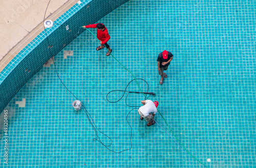 Renovation, maintenance, repair, and tiling work of a swimming pool	