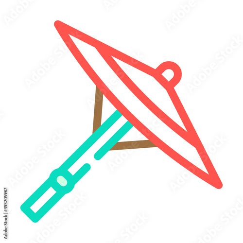 umbrella chinese color icon vector. umbrella chinese sign. isolated symbol illustration