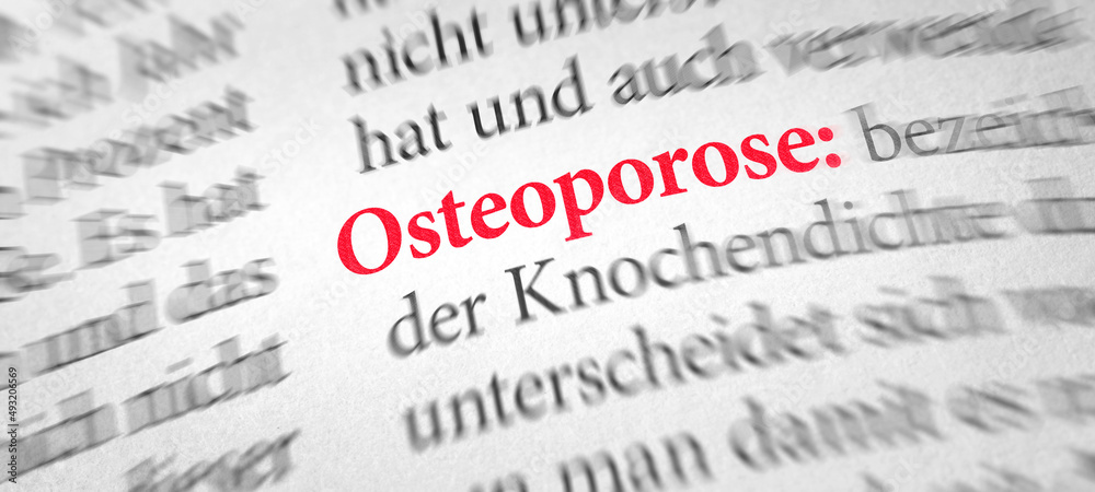 Fototapeta premium Wörterbuch mit dem Begriff Osteoporose